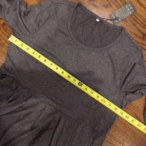 Women’s Grey Soft Pleated Dress with Pockets Fits L/XL - Picture 5 of 6